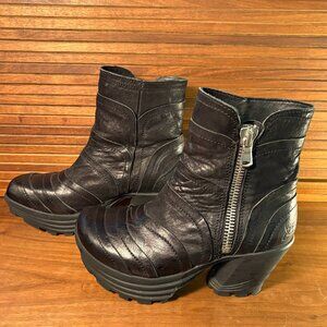 John Fluevog Shoes Mellow Mento Black Leather